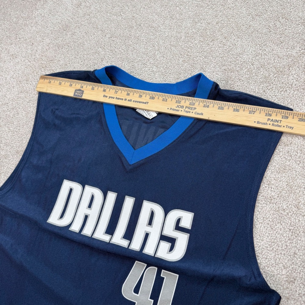 NBA Mens Large Basketball Jersey Navy Dallas Mavericks Dirk Nowitzki 41 - Picture 6 of 6